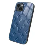 Apple iPhone 14 Tamperli Glossy Cam Kapak - LV Blue