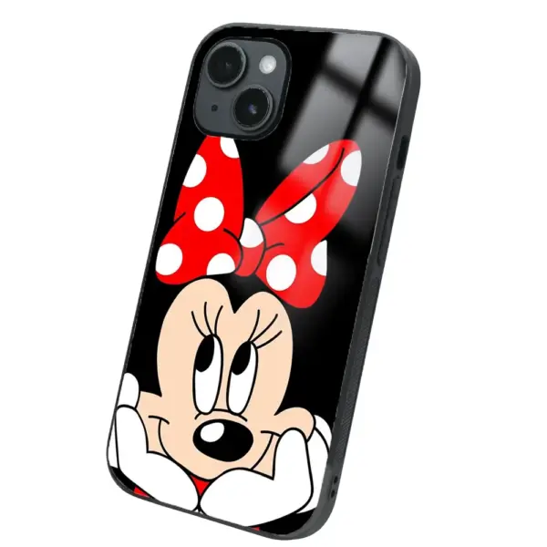 Apple iPhone 14 Tamperli Glossy Cam Kapak - Mickey 2