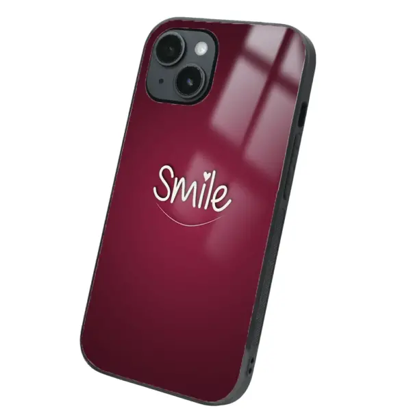 Apple iPhone 14 Tamperli Glossy Cam Kapak - Smile