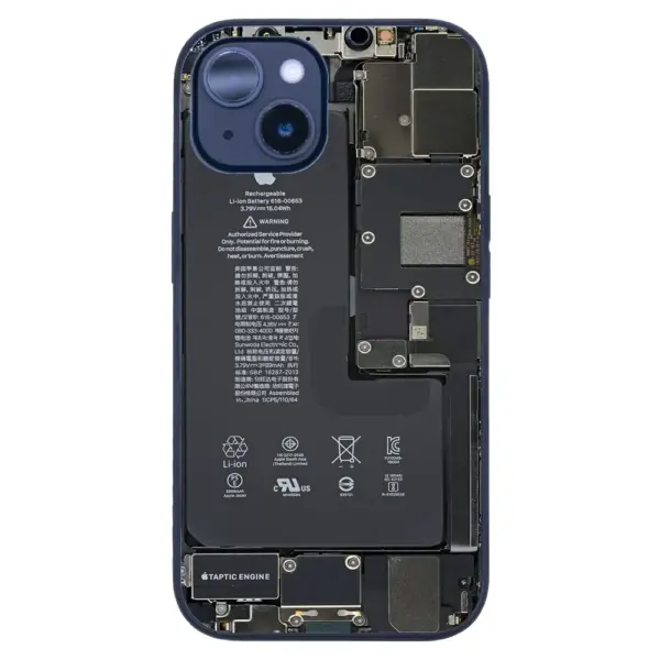 Apple iPhone 14 Tamperli Glossy Cam Kapak - Taptic Engine