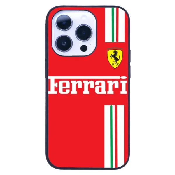 Apple iPhone 14 Pro Tamperli Glossy Cam Kapak - Ferrari