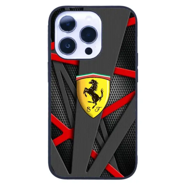 Apple iPhone 14 Pro Tamperli Glossy Cam Kapak - Ferrari 4