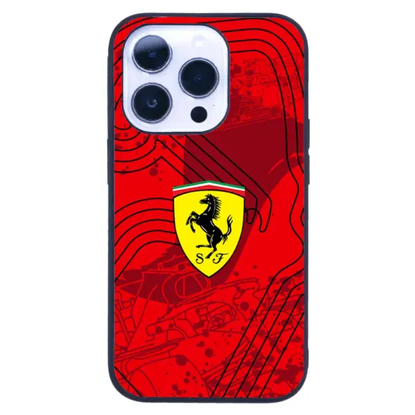 Apple iPhone 14 Pro Tamperli Glossy Cam Kapak - Ferrari 5