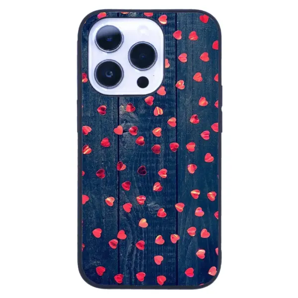 Apple iPhone 14 Pro Tamperli Glossy Cam Kapak - Hearts