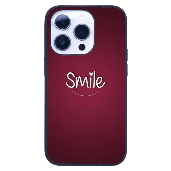 Apple iPhone 14 Pro Tamperli Glossy Cam Kapak - Smile