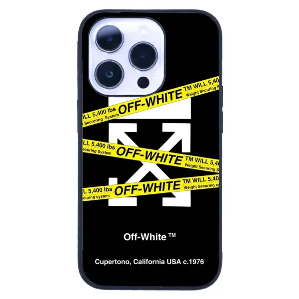 Apple iPhone 14 Pro Tamperli Glossy Cam Kapak - Sticker Off White 2