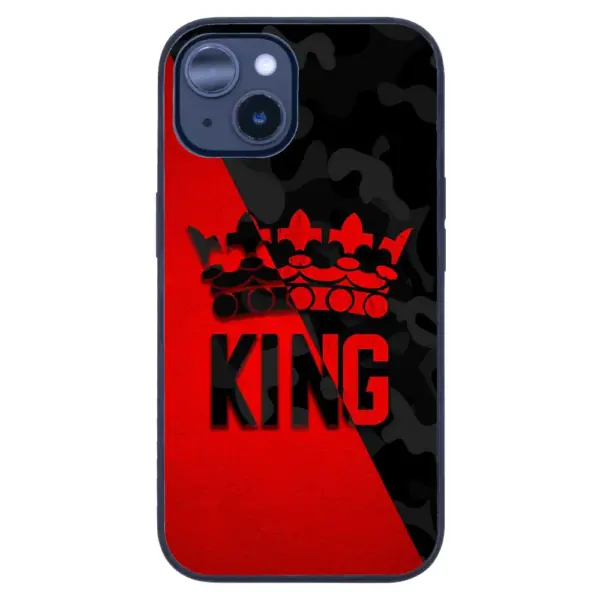 Apple iPhone 14 Tamperli Glossy Cam Kapak - King Red