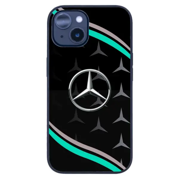 Apple iPhone 14 Tamperli Glossy Cam Kapak - Mercedes 1