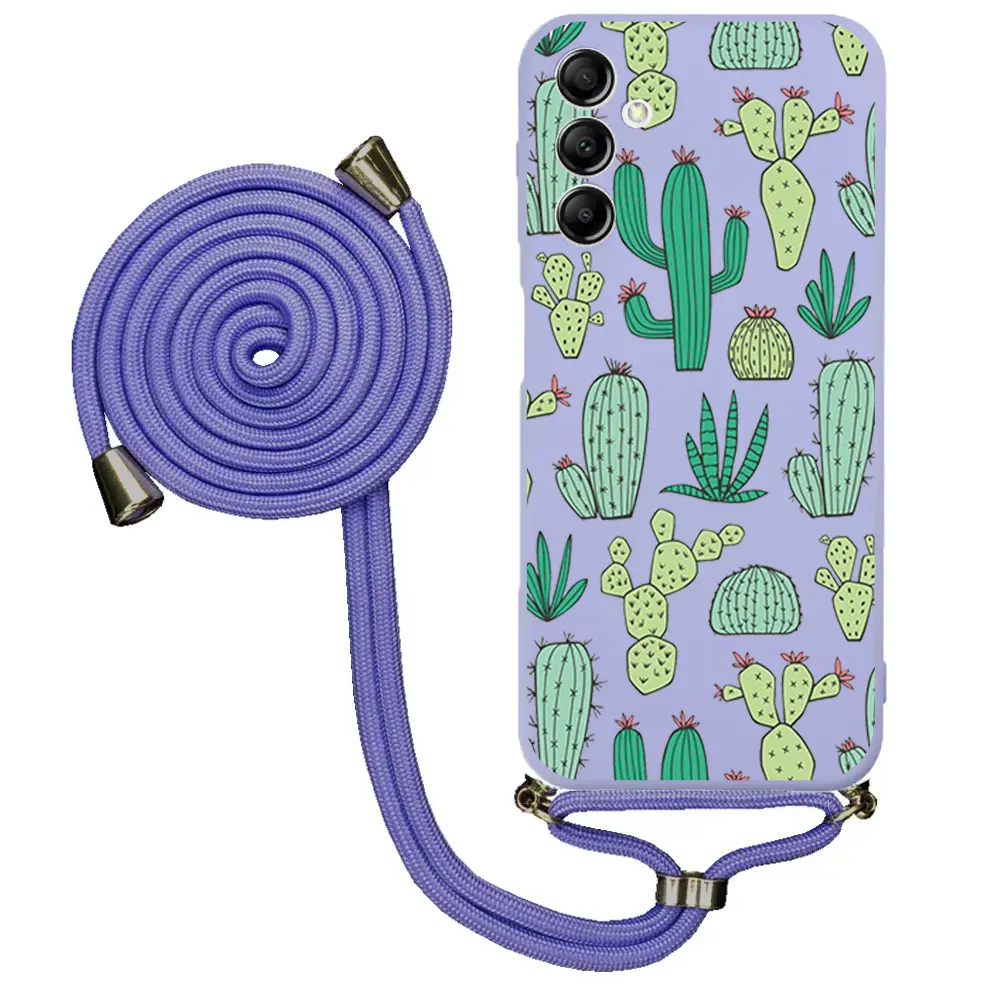 Samsung A14 Desenli İpli Lansman Kılıf - Cactus