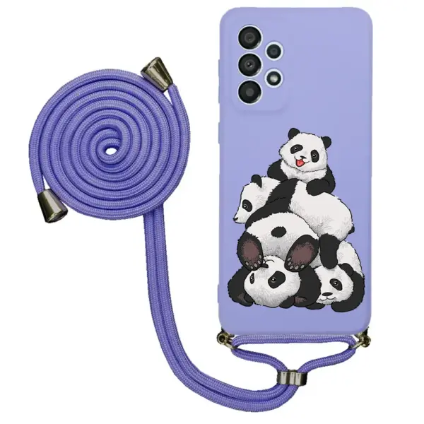 Samsung A33 İpli Lansman Kılıf - Cute Pandas