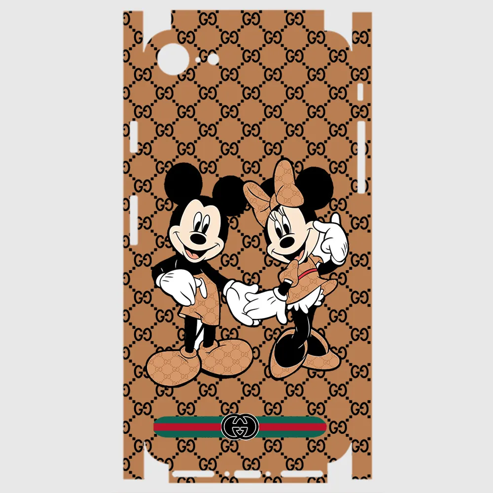Apple iPhone 7 Telefon Kaplama - Mickey Çift Kahverengi