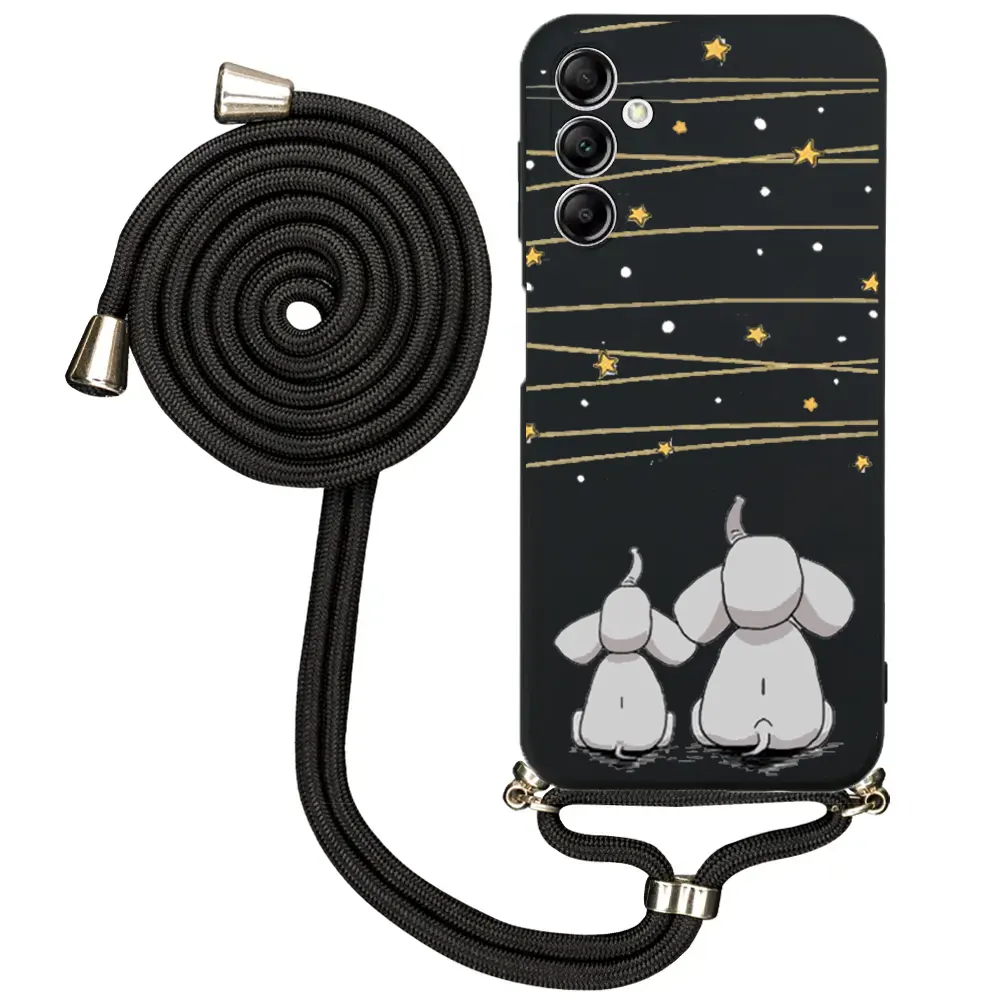 Samsung A14 Desenli İpli Lansman Kılıf - Elephants And The Stars