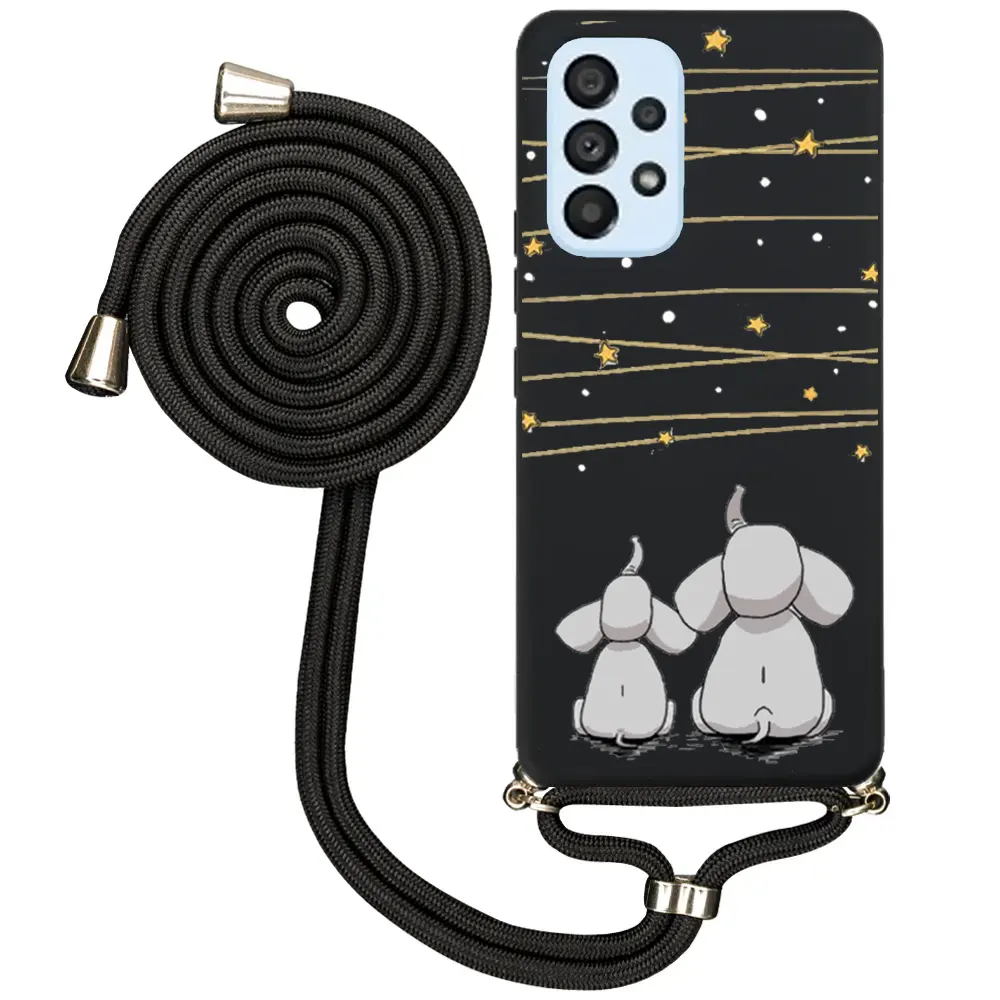 Samsung A53 Desenli İpli Lansman Kılıf - Elephants And The Stars