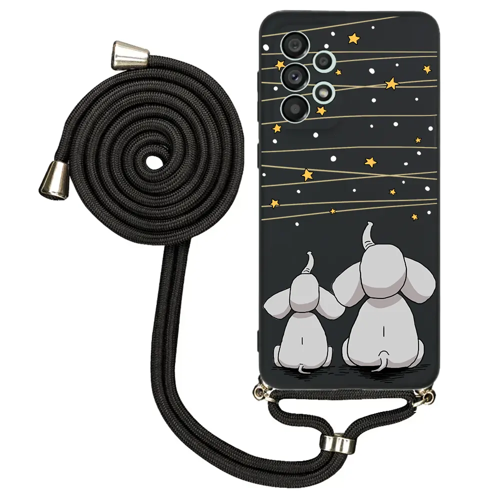 Samsung A73 İpli Lansman Kılıf - Elephants And Stars