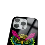 Apple iPhone 14 Pro Tamperli Glossy Cam Kapak - Owl 2
