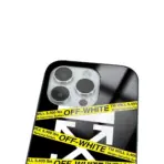 Apple iPhone 14 Pro Tamperli Glossy Cam Kapak - Sticker Off White 2