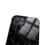 Apple iPhone 14 Tamperli Glossy Cam Kapak - LV Black