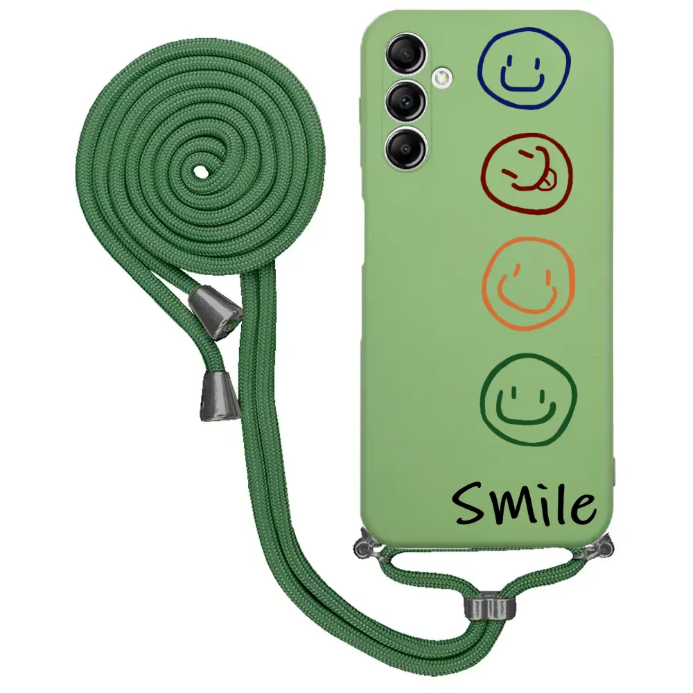 Samsung A14 Desenli İpli Lansman Kılıf - Smile